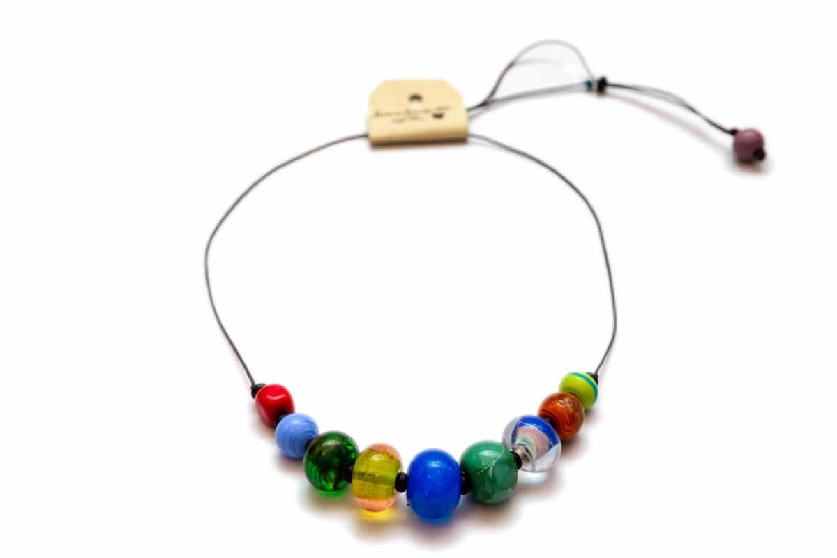 "Happiness" Necklace Shop by Venezia Autentica - Shop by Venezia Autentica - Beautiful and colourful Murano Glass necklace, designed and handmade in Venice, Italy. Every bead, crafted by lampworking, is unique, beautiful, and durable