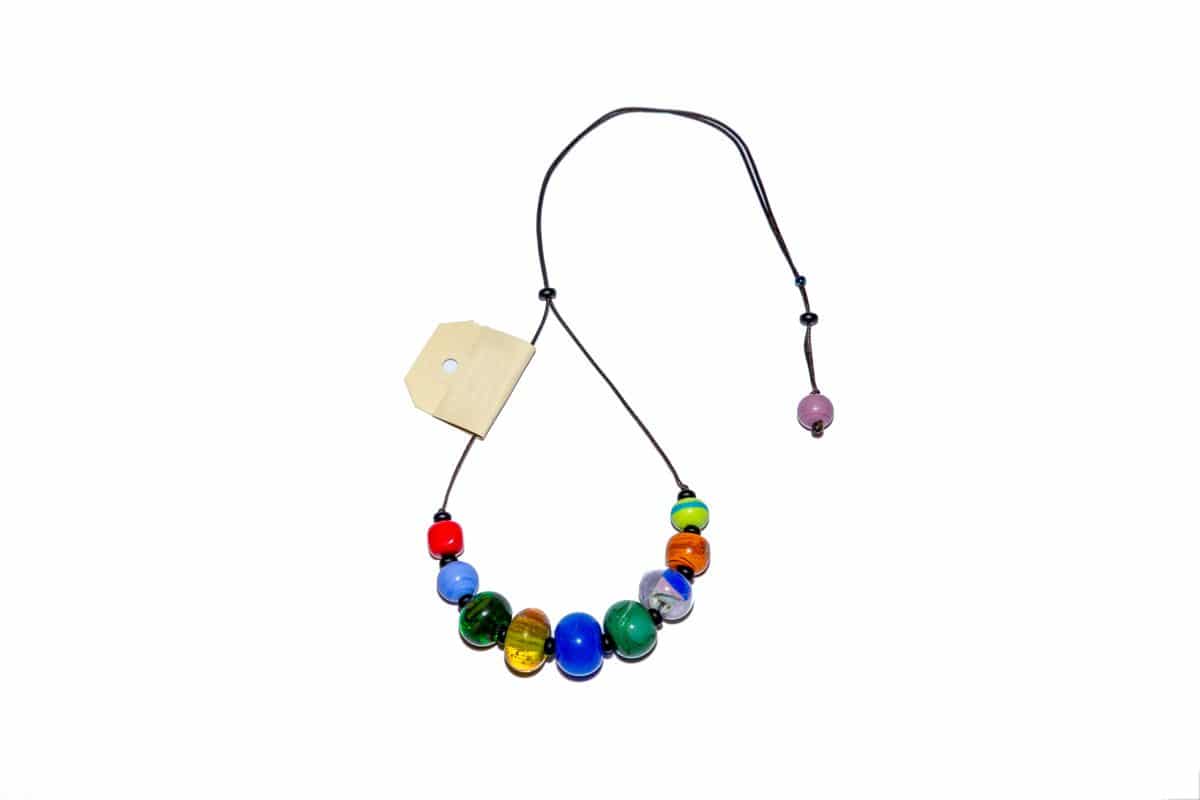 "Happiness" Necklace Shop by Venezia Autentica - Shop by Venezia Autentica - Beautiful and colourful Murano Glass necklace, designed and handmade in Venice, Italy. Every bead, crafted by lampworking, is unique, beautiful, and durable